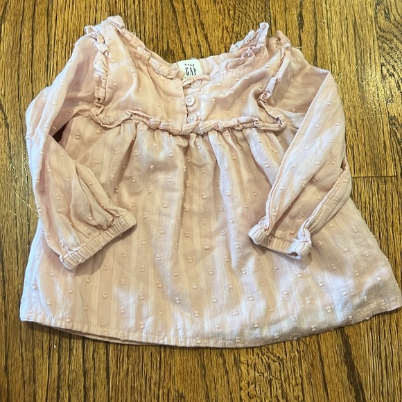 LITTLE PINK RUFFLE BLOUSE - BABY GAP SIZE 18-24M - Picture 2 of 7